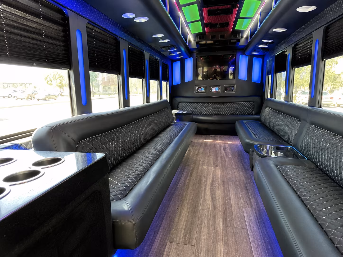 saint paul 15 passenger party bus inside