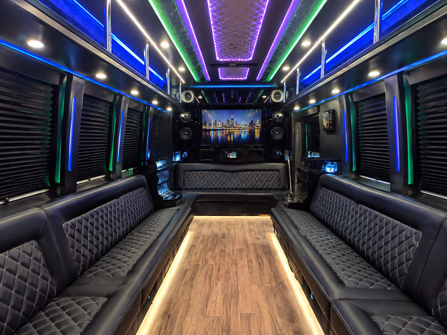 saint paul 25 passenger party bus interior
