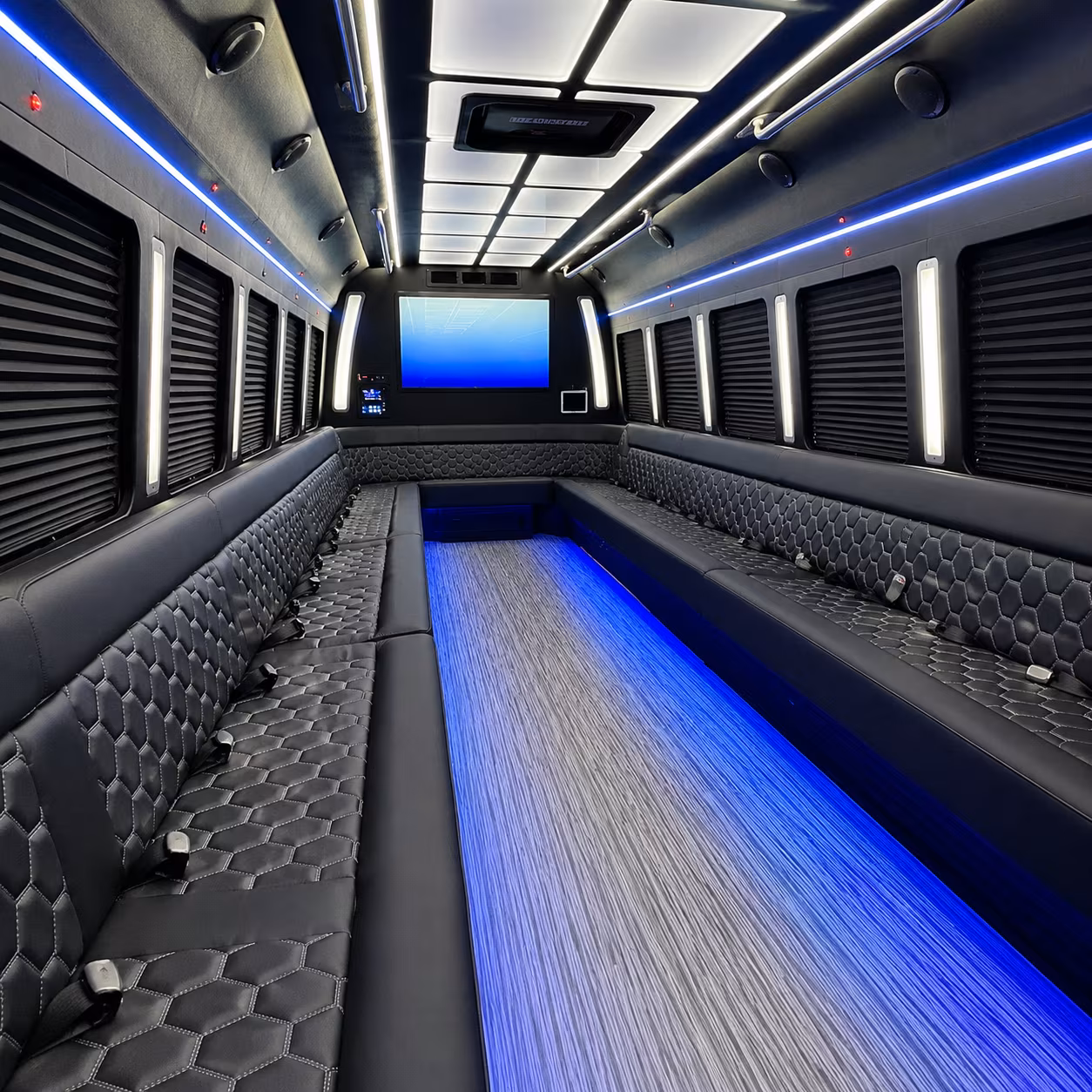 saint paul 50 passenger party bus inside